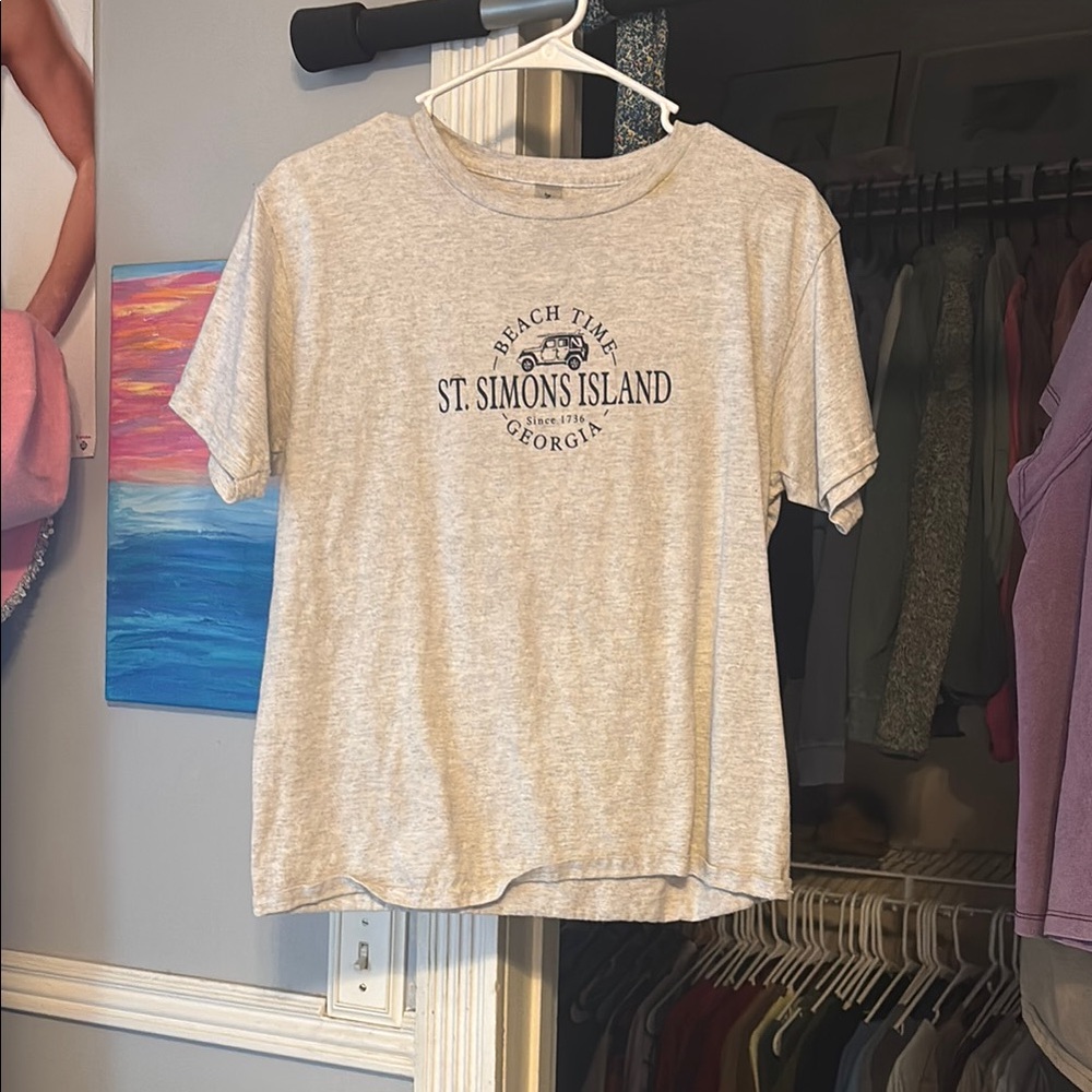 Gildan Gray Short Sleeve Tee Casual Cotton Blend